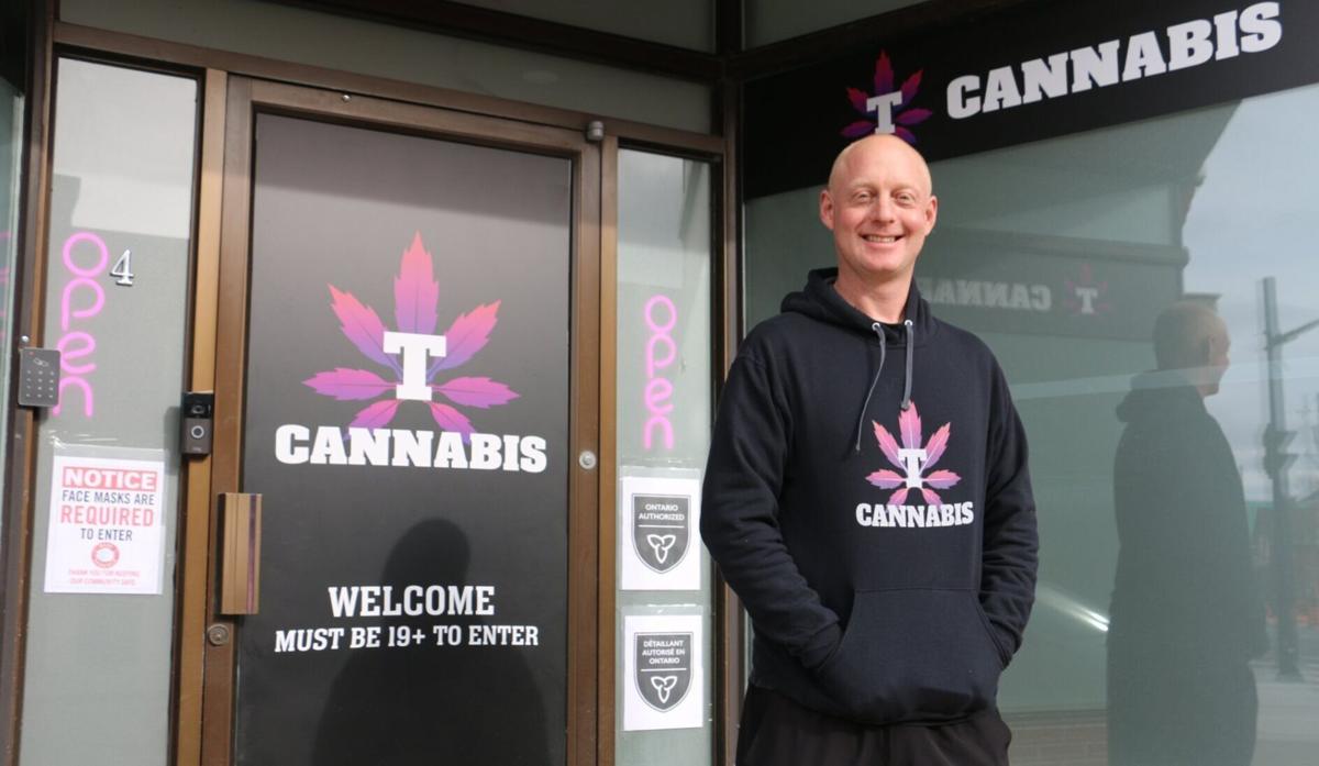 Nathaniel Morris, assistant manager, at the T Cannabis store opening in Smiths Falls